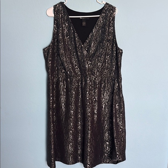Lane Bryant Sequin Brown V-Neck Midi Dress - Picture 1 of 8